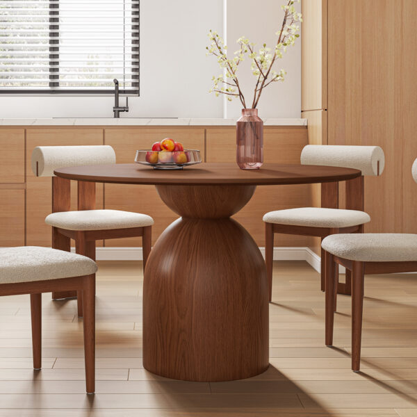 Sigrid Round Wood Dining Table - Hình ảnh 3