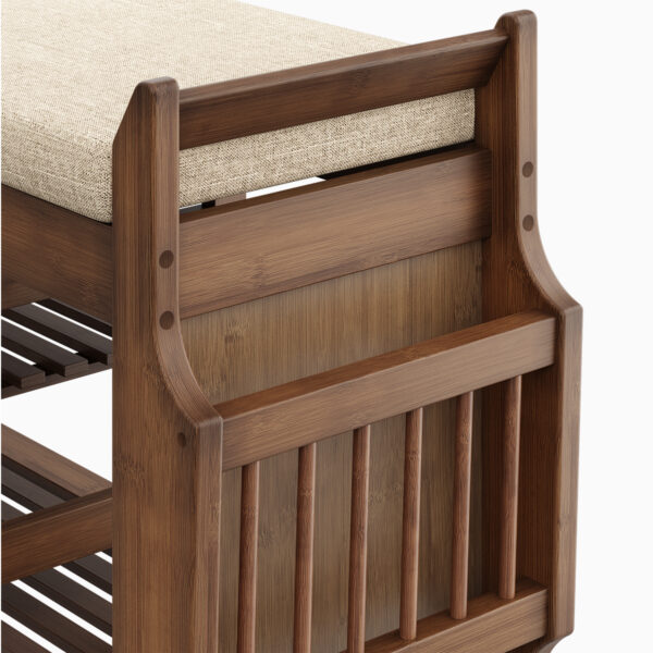 Octavia Wood Shoe Bench - Hình ảnh 4