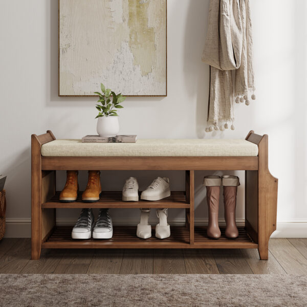 Octavia Wood Shoe Bench - Hình ảnh 8