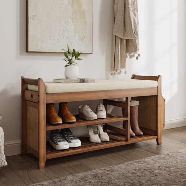 Octavia Wood Shoe Bench - Hình ảnh 7