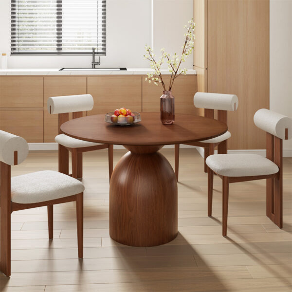 Sigrid Round Wood Dining Table - Hình ảnh 5