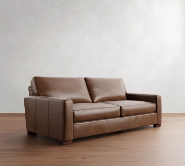 Turner Square Arm Leather Sleeper Sofa - Hình ảnh 2
